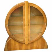 1930s Art Deco Display Cabinet In Blonde Walnut