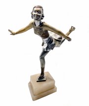 Art Deco 1930s Spelter Ice Skater Figure 