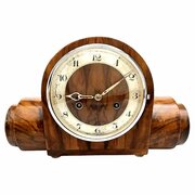 Art Deco 8 Day Striking Walnut Mantle Clock