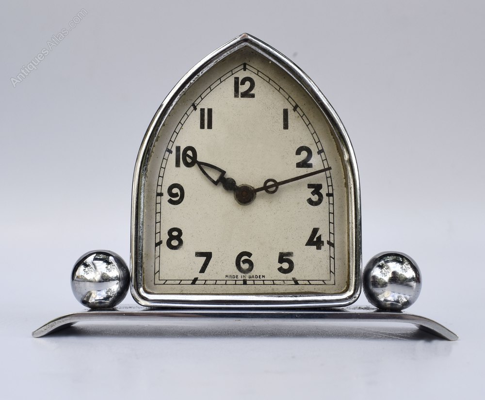 Antiques Atlas Art Deco Chrome Desk Clock, C1930