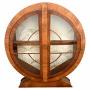 Art Deco Circular Walnut Display Cabinet, c1930
