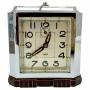 Art Deco French Chrome & Bakelite Clock by Jaz,