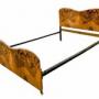 Art Deco bed  figured walnut bed