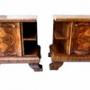 Art Deco Matching Pair Of Walnut Bedside Cabinets