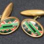 Art Deco Modernist Matching Enamel Gents Cufflinks
