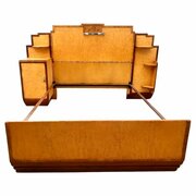 Art Deco Skyscraper Maple Bed With Cabinets