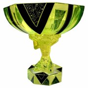 Art Deco Uranium Glass Figural Comport Centrepiece