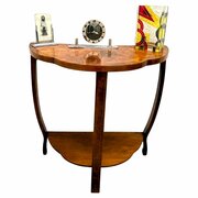 Art Deco Walnut Console, Side Table