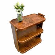 Art Deco Walnut Three Tier Drinks Trolley, C1930