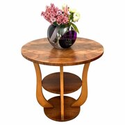 Art Deco Walnut Three Tier Occasional Centre Table