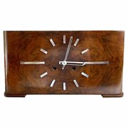  Large Art Deco Walnut Chiming Mantel Clock