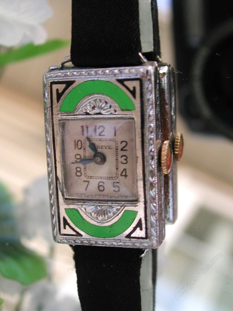 Antiques Atlas Rare Art Deco Ladies Enamel Watch As036a101