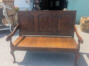 Antique Oak Hall Bench / Settle
