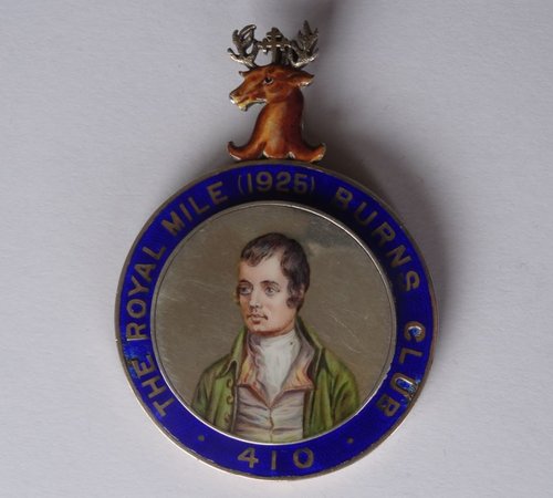 Silver & Enamel Robert Burns Club Badge