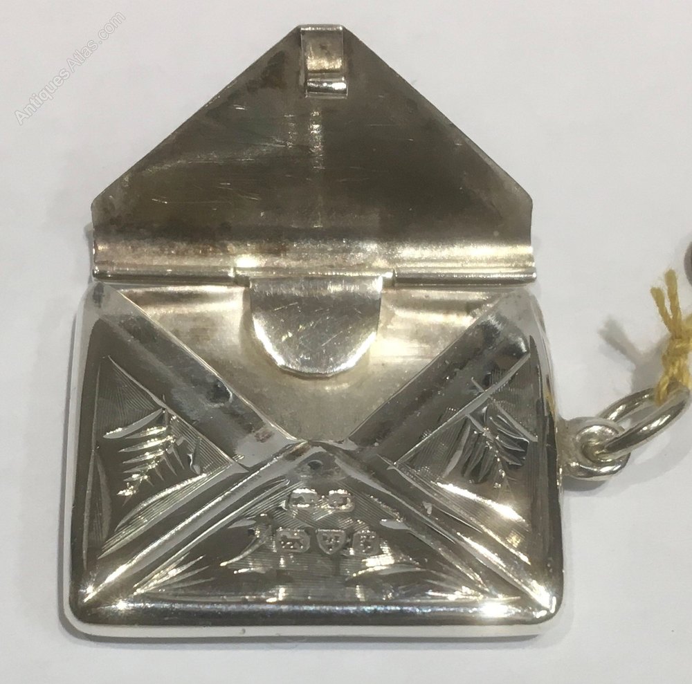 Antiques Atlas Edwardian Silver Postage Stamp Holder, 1906.