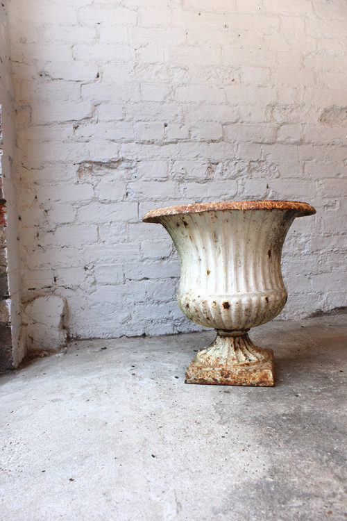 Antiques Atlas Late 19thC White Painted Cast Iron Campana Urn