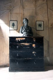 Victorian Black Painted Pine Chest Of Drawers