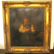 After Rembrandt And Studio, Oil, ‘Girl With Broom