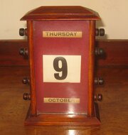 Edwardian Mahogany Desk Top Perpetual Calendar