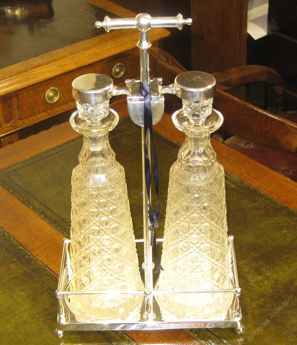 Antiques Atlas Unusual Plated Tantalus With Two Lovely Decanters