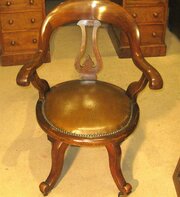 Victorian Mahogany Revolving Desk Chair. 