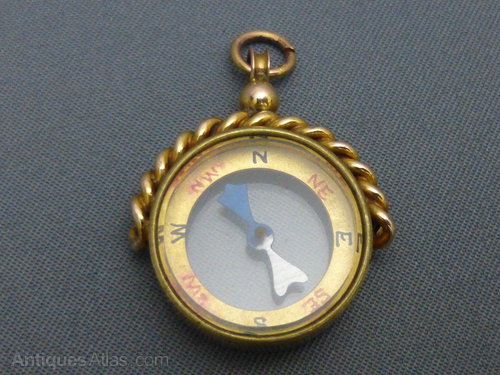 Antiques Atlas - 9ct Gold Compass / Fob