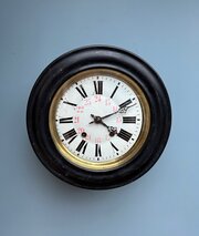Antique French Ebonised Dial Clock Comtoise