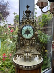 Antique French Gilt Imperial Ormolu Brass Clock