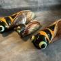 Art Deco French Majolica Cicada Wall Pocket Vases