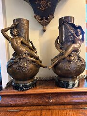 Pair Of Regulate Vases By Louis Moreau