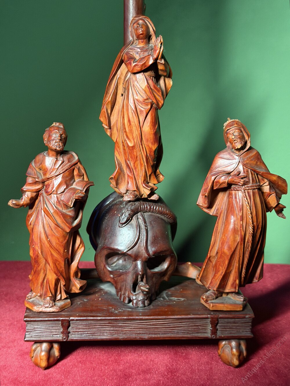 Antiques Atlas - 18th Century Memento Mori Skull Crucifix Sculpture ...