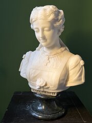 19th C. Marble Bust Of Queen Margherita Of Savoy