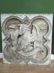 19th C. Religious Stone Sculpture Church Plaques