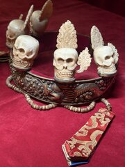 Tibetan Antique Ritual Oracle Diadem Skull Crown