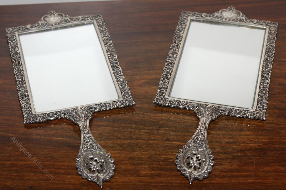 Antiques Atlas Pair Of 1894 Silver Hallmarked Dressing Table Hand Mirrors