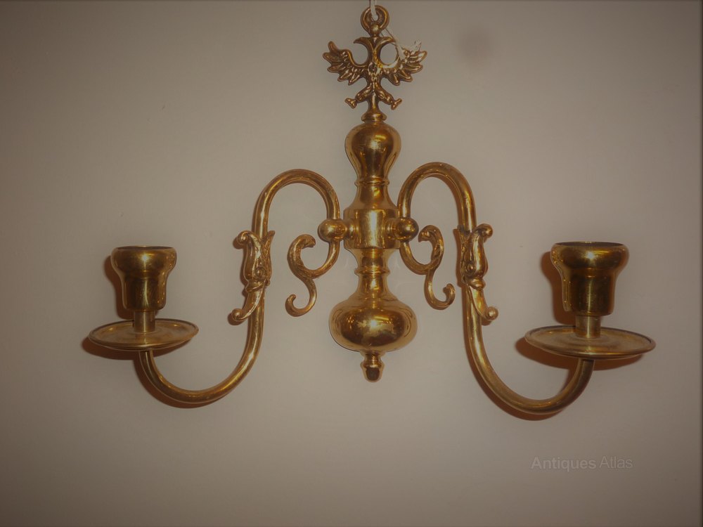 Antiques Atlas Pair Of Brass Candle Wall Lights In Regency Style