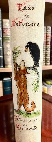 1920 Fables Of Jean Fontaine Hand Painted Vellum 