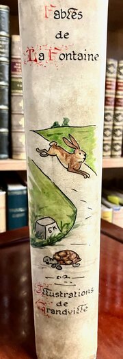 Hand Painted Vellum Binding Fables De La Fontaine