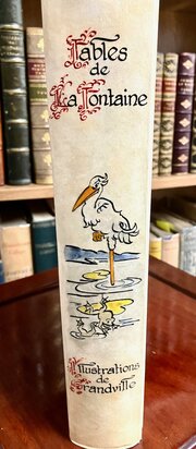 Hand Painted Vellum Binding Fables De La Fontaine