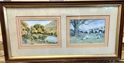 John Bathgate Pair Of Signed Miniature Watercolour