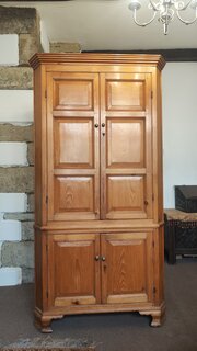A Substantial Antique Pine Corner Cupboard