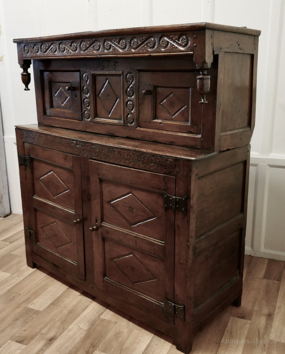 17th Century Carved Oak Court Cupboard, Livery Cupboard Antiques Atlas