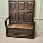 18th Century Carved High Back Oak Box Settle