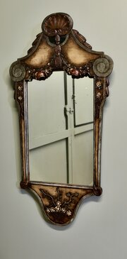 19th Century Baroque Painted Mirror From Northern 