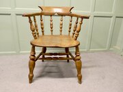 19th Century Beech & Elm Smokers Bow Office Chair