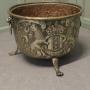 19th Century Dutch Embossed Brass Crested Log Bin 