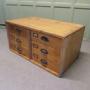 19th Century Pine Filing Cabinet Drawers  Coffee Table