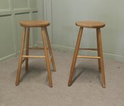 2 Tall Beech And Elm Farmhouse Kitchen Stools
