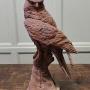 2ft Tall  Weathered Cast Iron Statue of a Falcon 