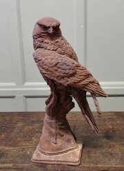 2ft Tall  Weathered Cast Iron Statue of a Falcon